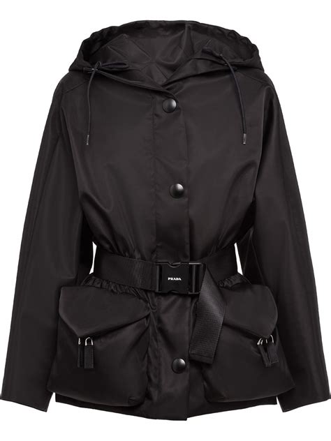 prada belted padded jacket|Prada jacket women's.